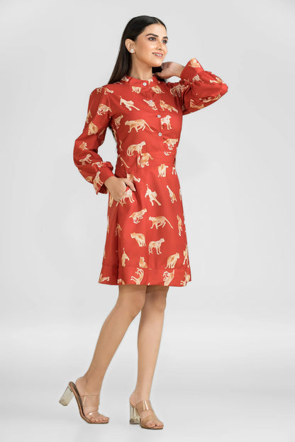 Wanderwild Rust Safari Dress Wemekko