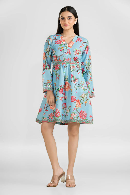 Azure Blossom Dress Wemekko