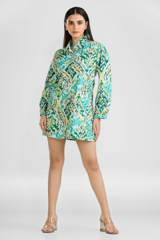 Azure Muse Shirt Dress Wemekko